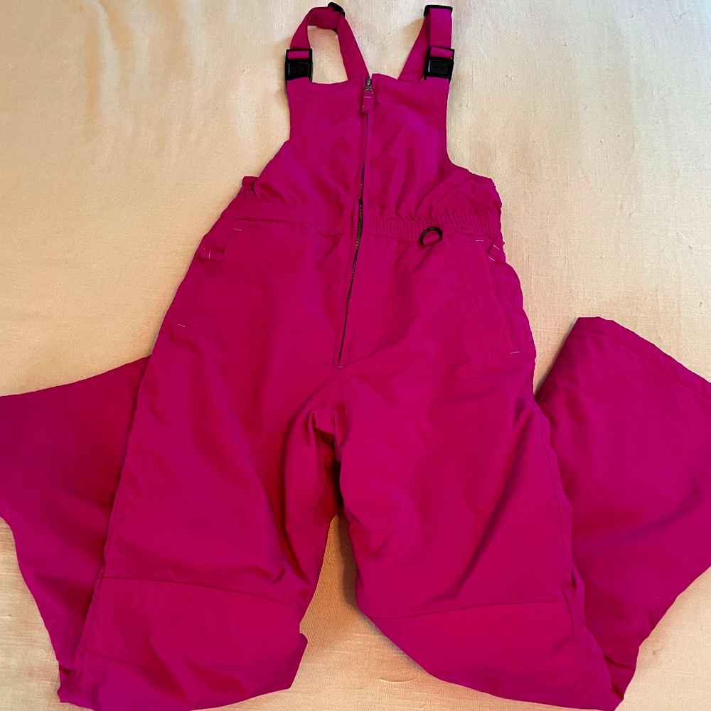 Lands End Girls Squall Snow Bibs Pants Fuchsia Pink Size 12